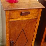 Oak bedside tables, vintage pair