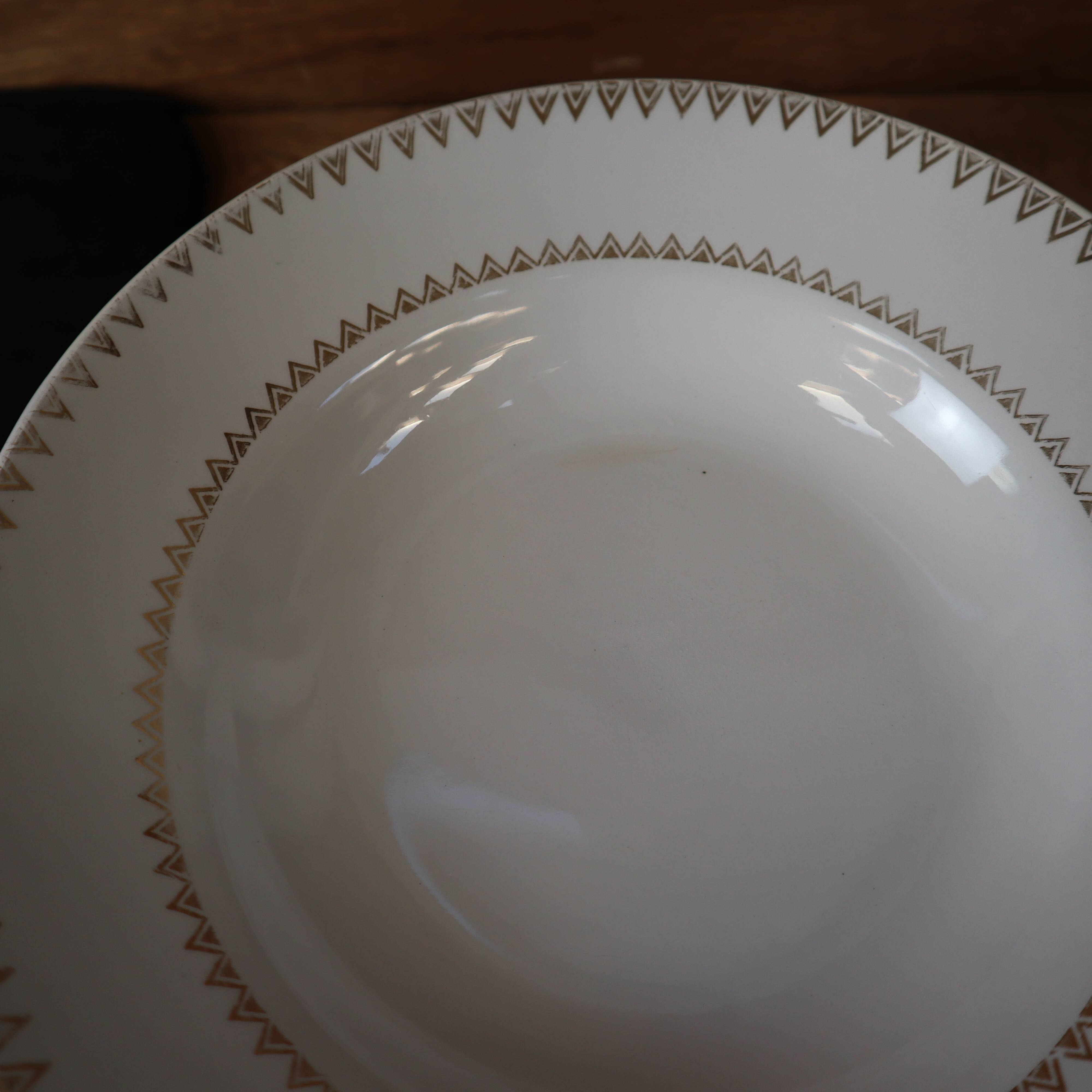 Set of 6 deep porcelain plates Golden Frise