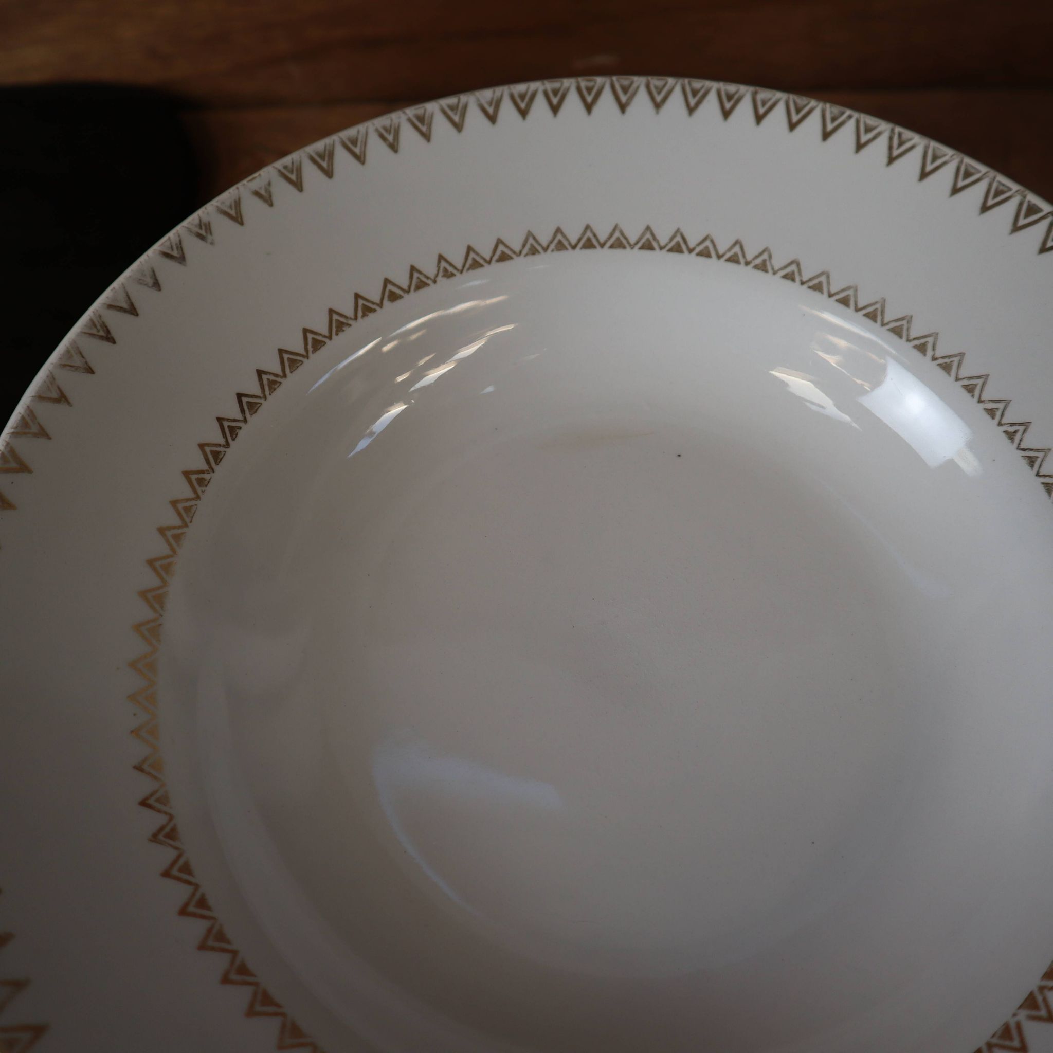 Set of 6 deep porcelain plates Golden Frise