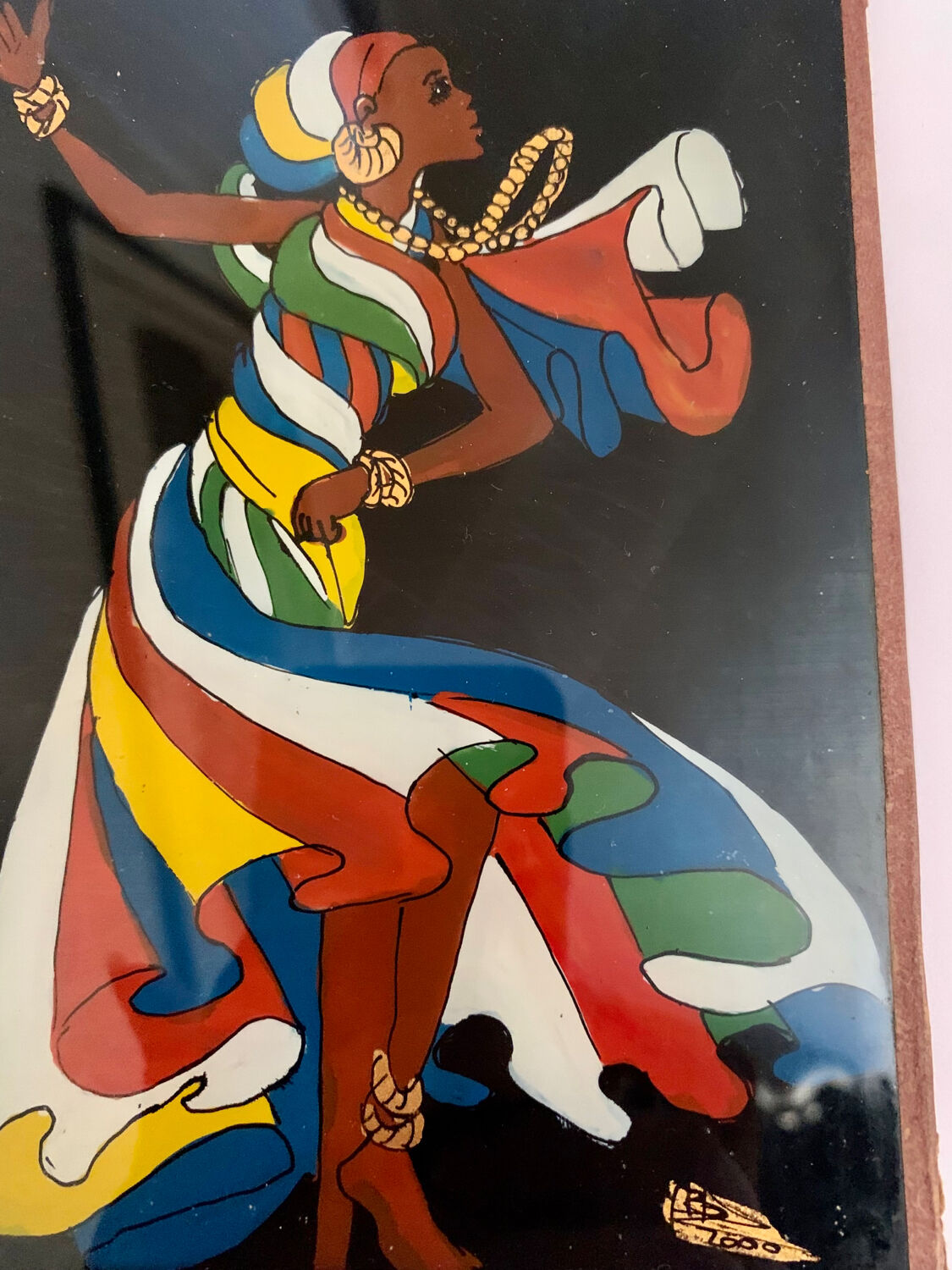 Six Suweer - painting fixed under glass