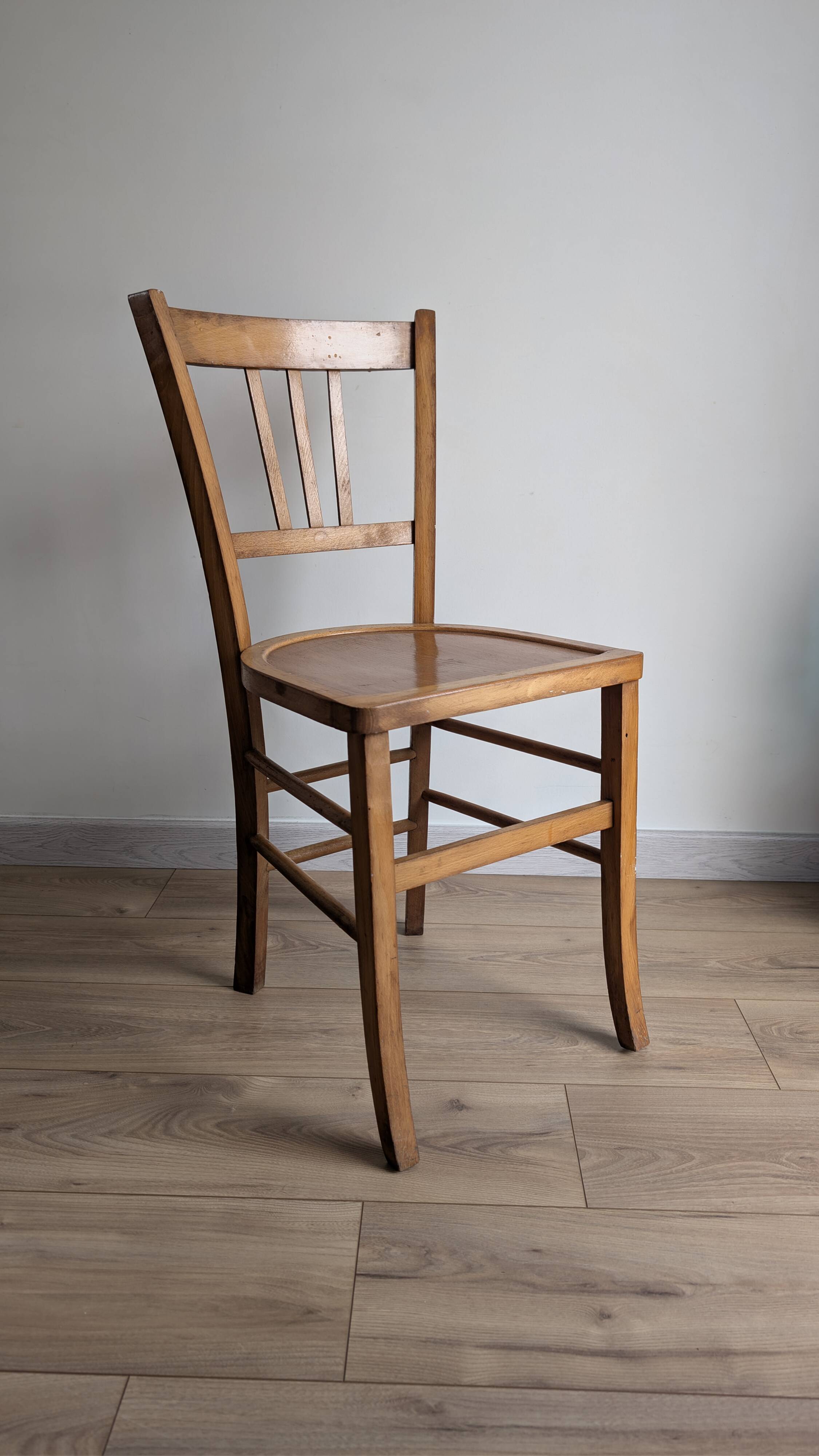 Vintage 1950s Bistro Chair in Beech