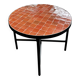 Table basse en zellige orange fabriquer au maroc