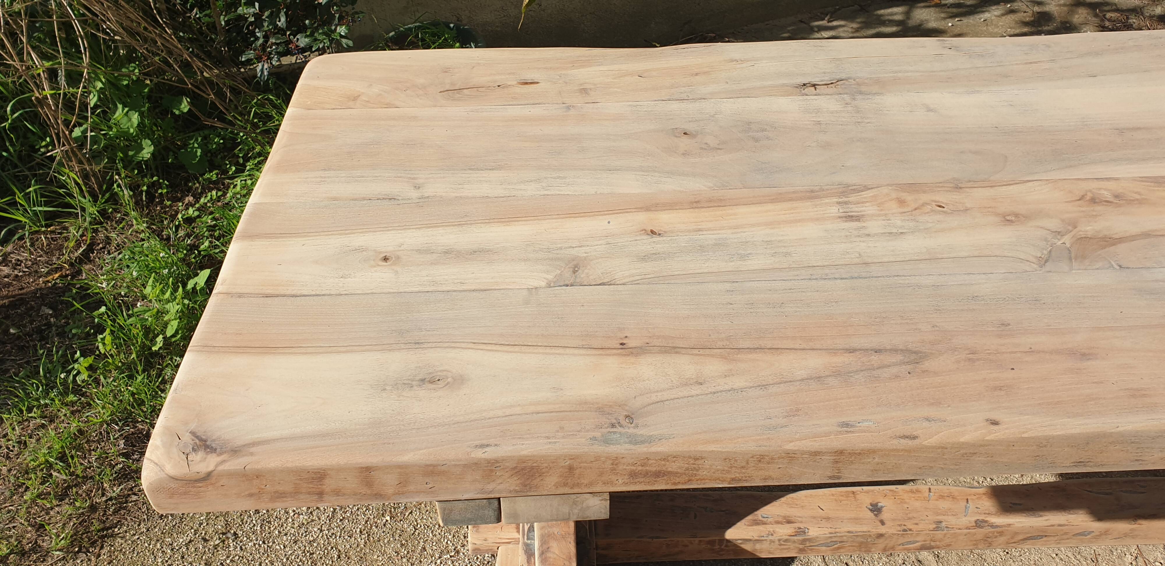 Solid wood farmhouse table, 220 cm