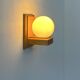 Vintage wall light, pine and opaline glass, France, 1970