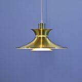Lampe suspendue danoise en laiton, années 1970