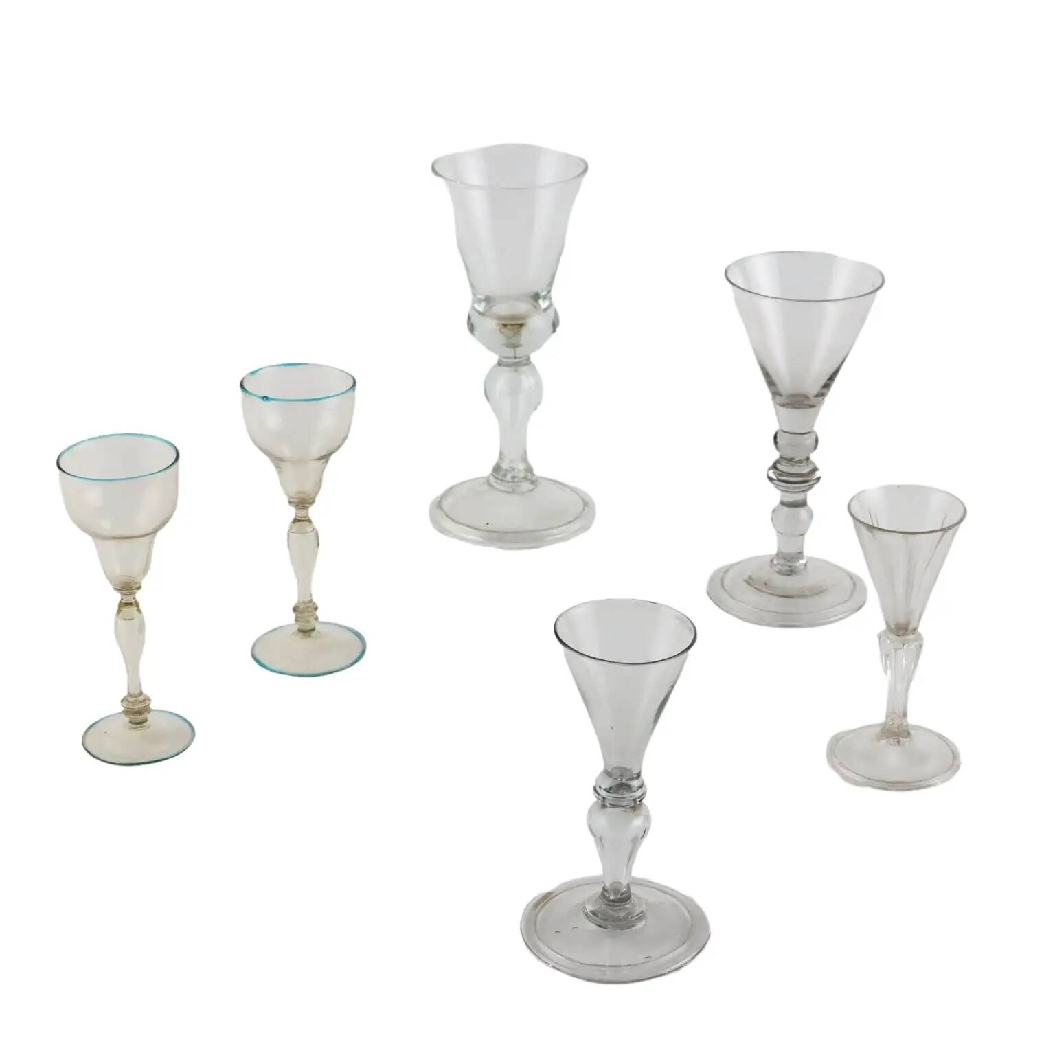 Group of 6 Murano glass glasses, Italy, 18th century