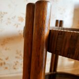 Round rattan bar table on wheels
