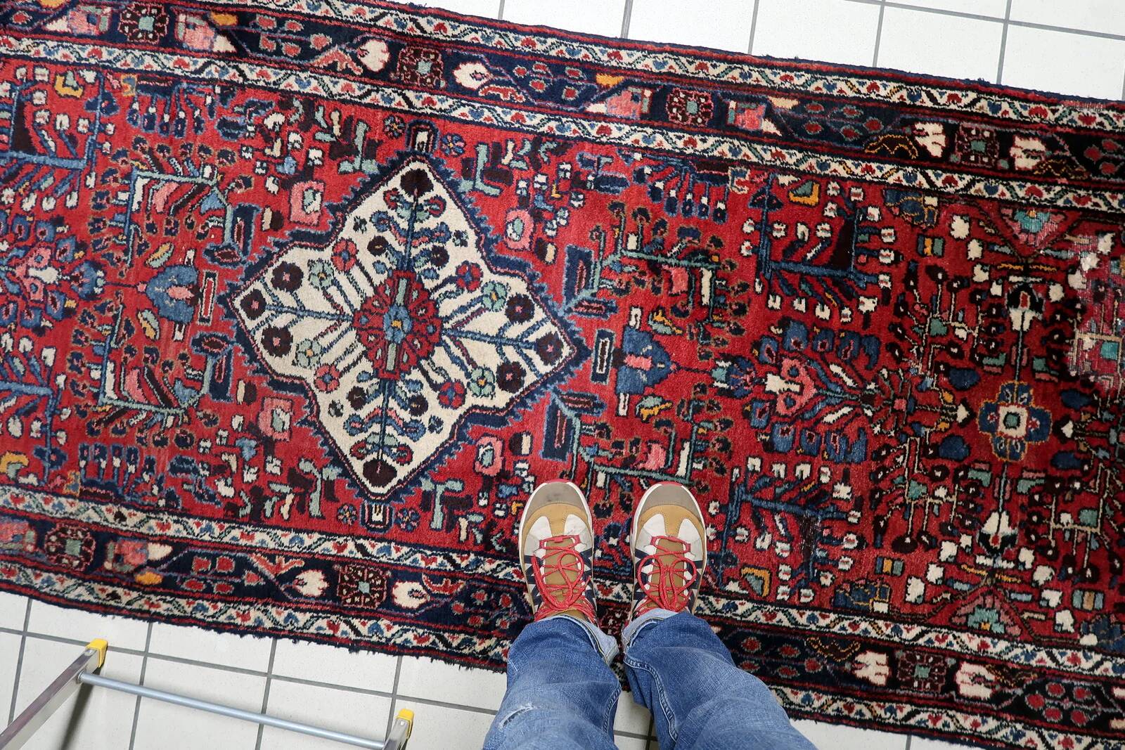 Couloir persan antique Hamadan fait main 3,5' x 9,9' années 1920 - 1C1211