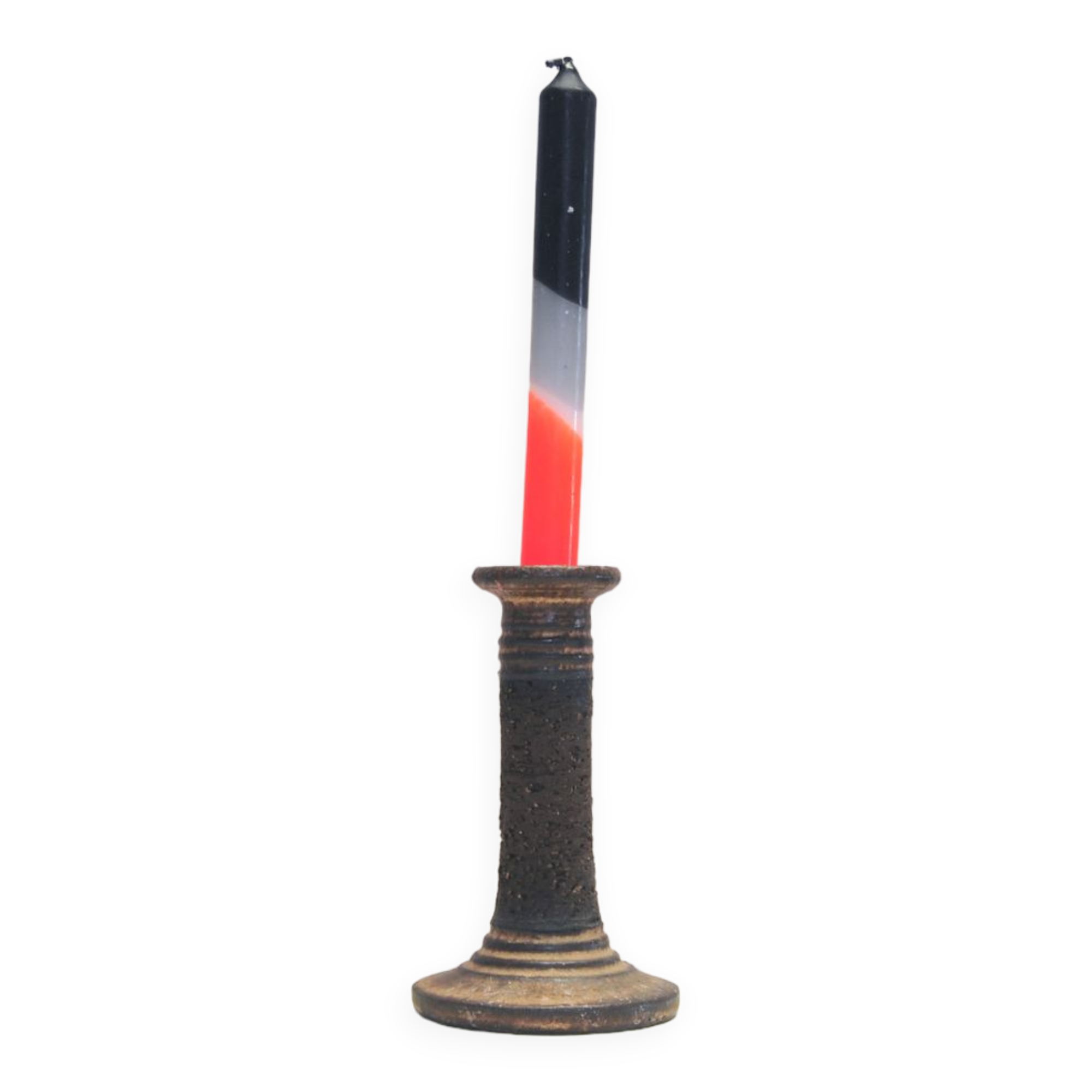Danish vintage brown ceramic candlestick