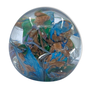 Sulfure presse papier verre millefiori