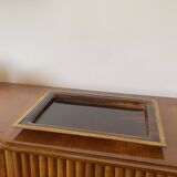 Hollywood regency brass and tortoiseshell lucite tray, Italy 1970s