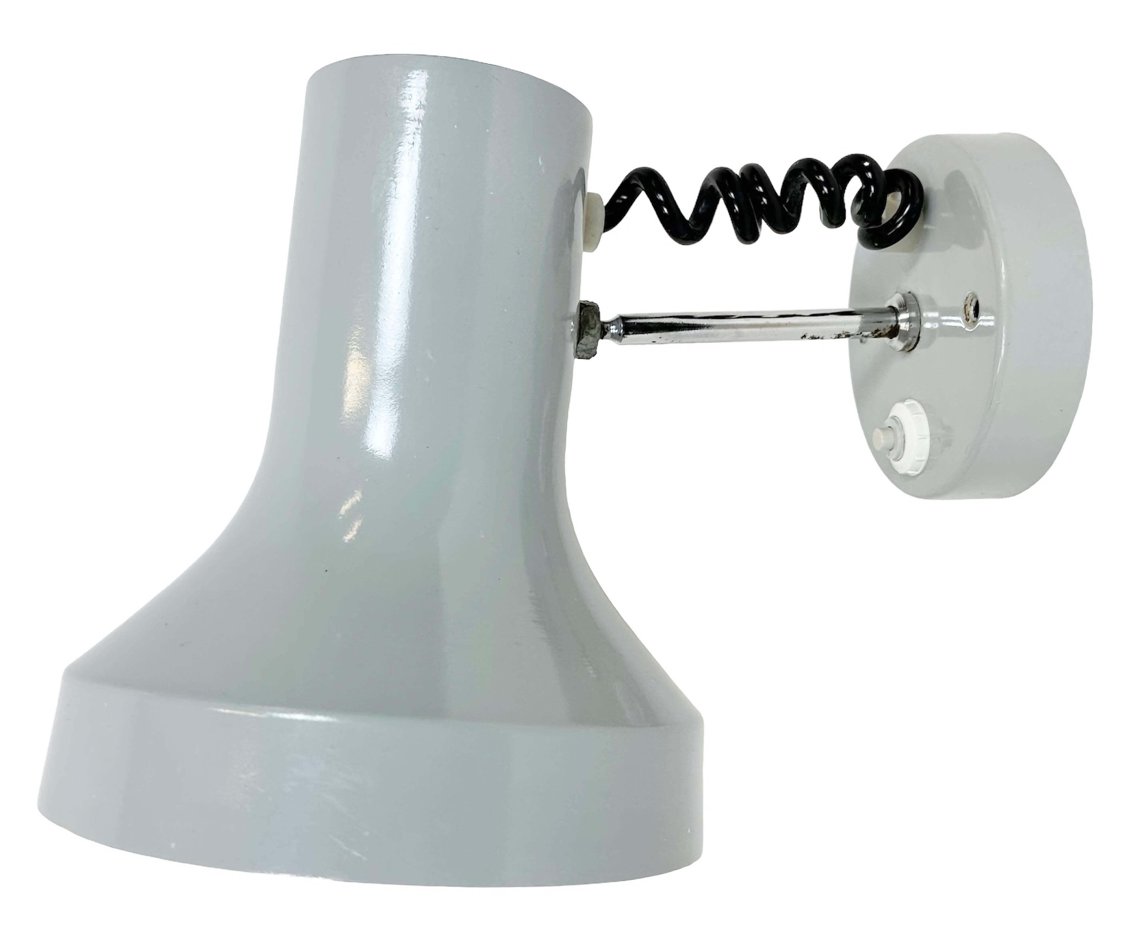 Vintage Grey Metal Wall Lamp by Josef Hurka for Napako, 1970s