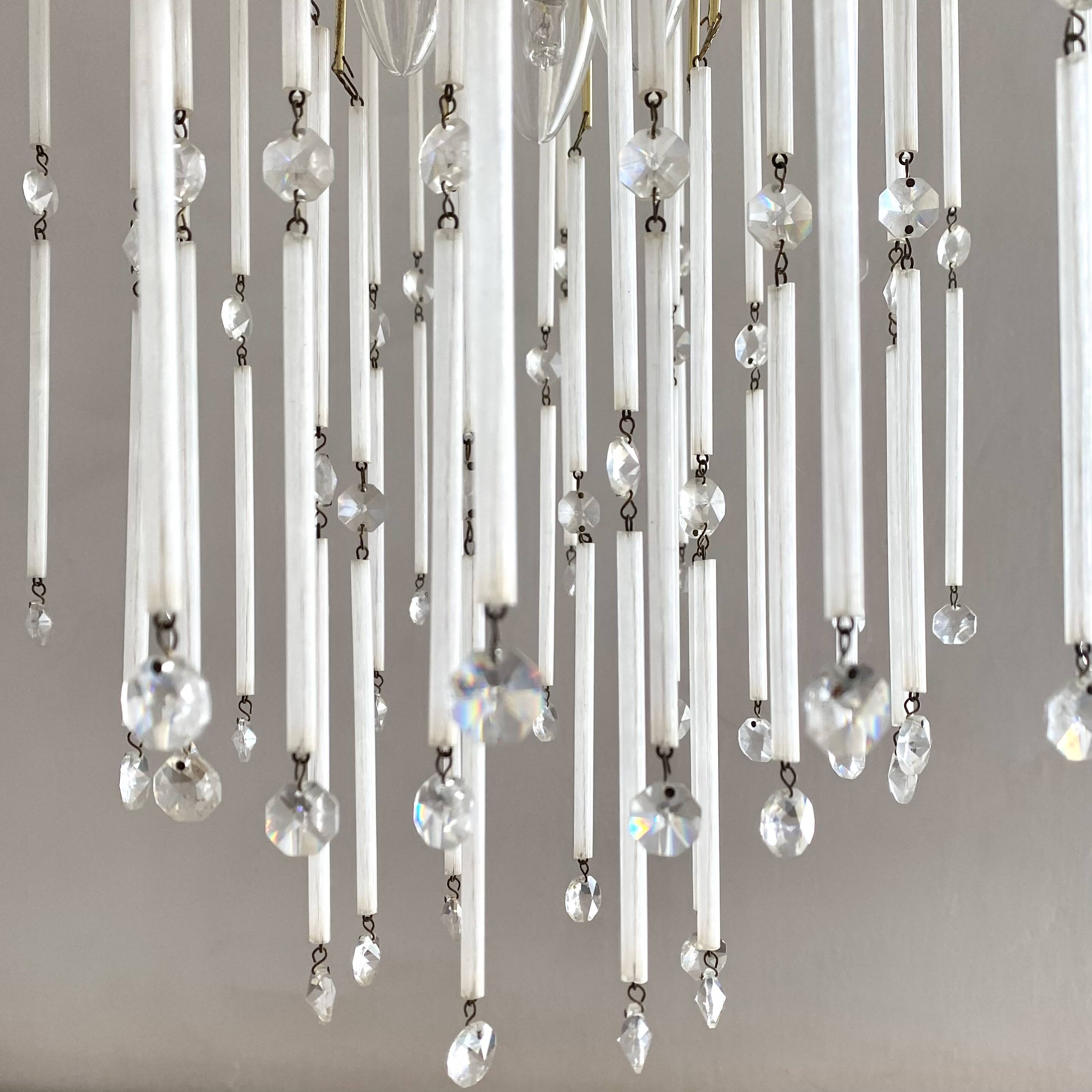 Italian waterfall chandelier, glass beads and tassels