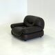 Dark brown leather Sapporo armchair for Mobil Girgi