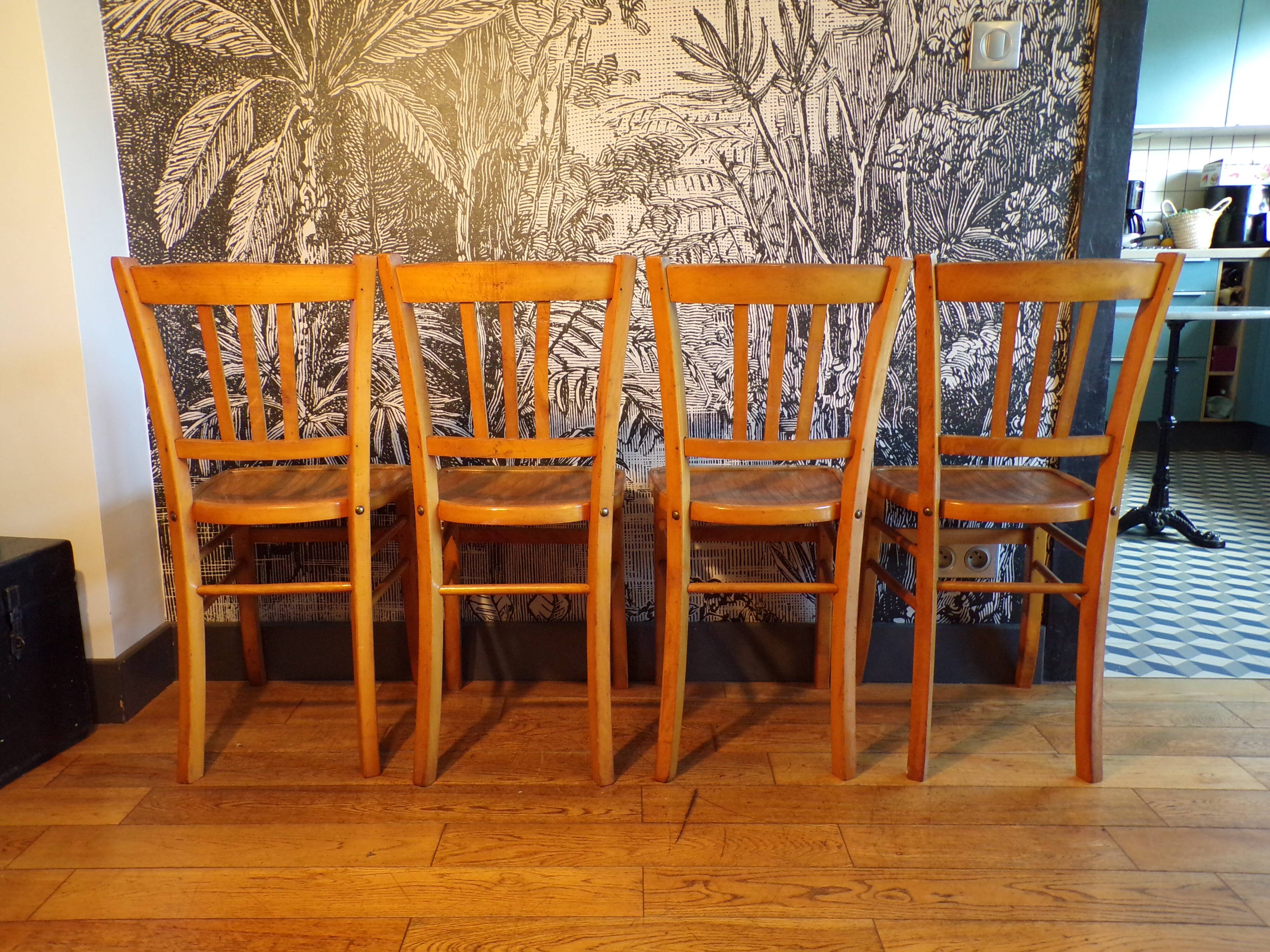 Set of 4 Luterma bistro chairs 1950
