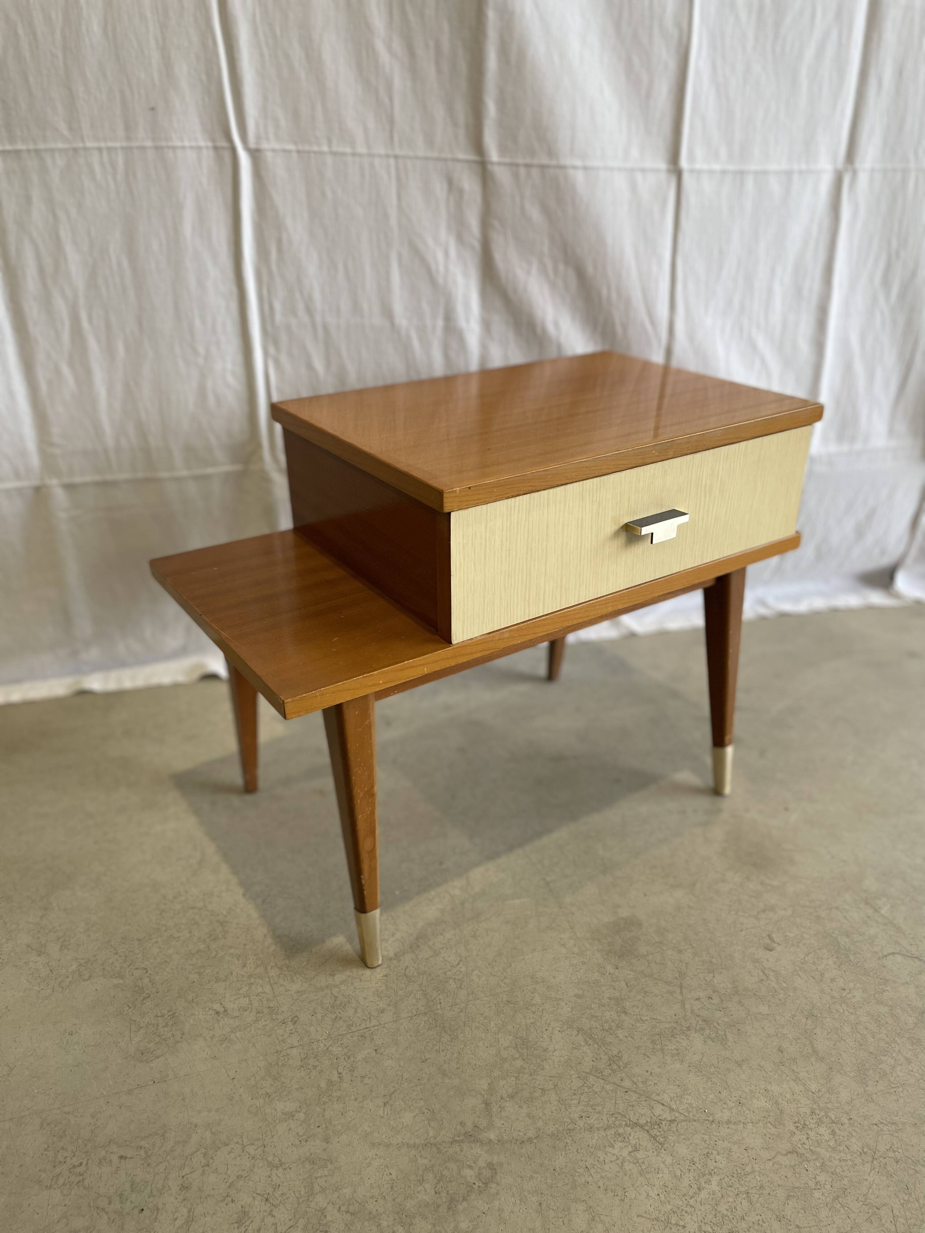 Asymmetrical bedside table vintage year 50/60