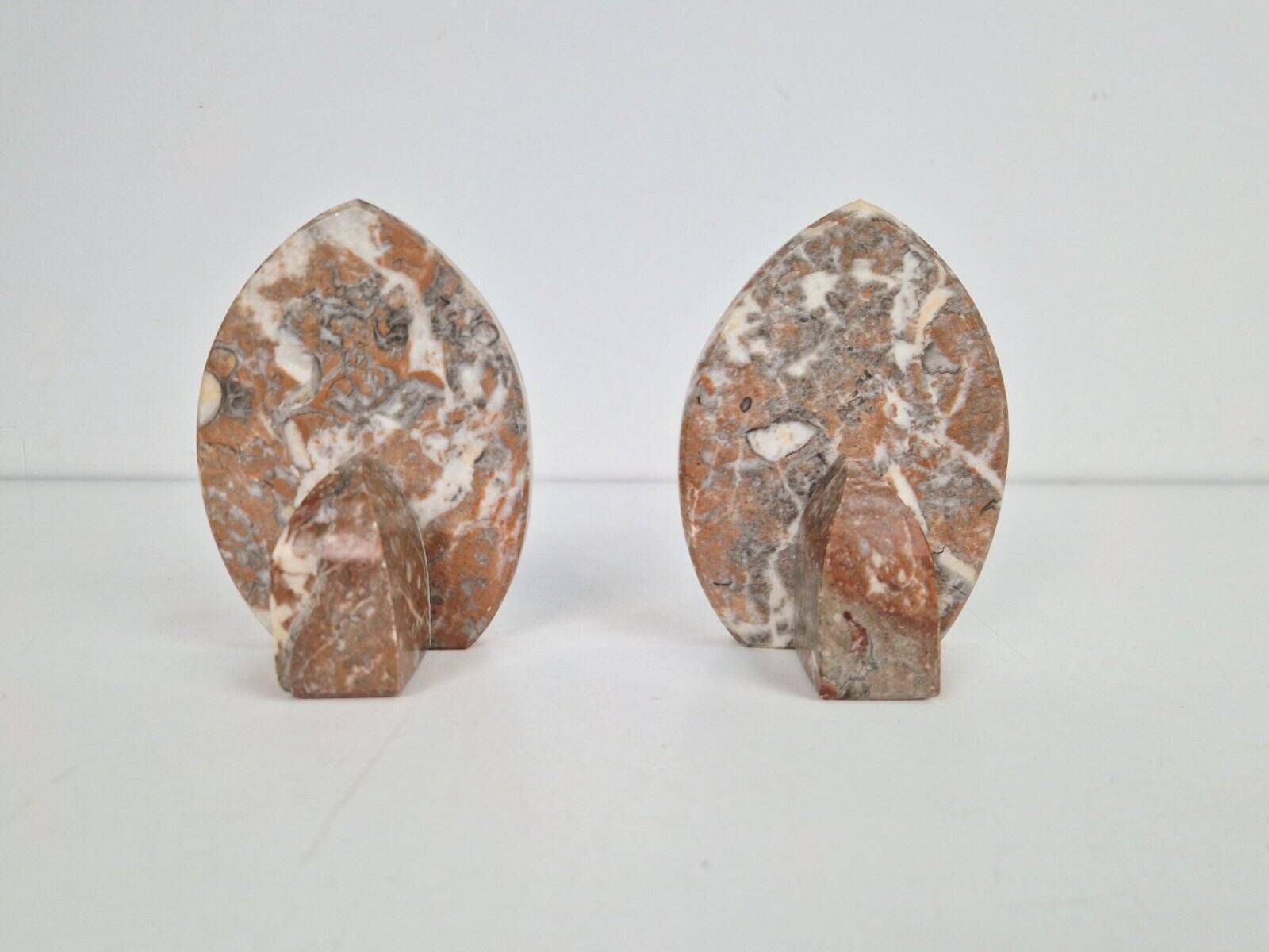 Vintage Art Deco Marble Bookends, France, 1930s, Set of 2