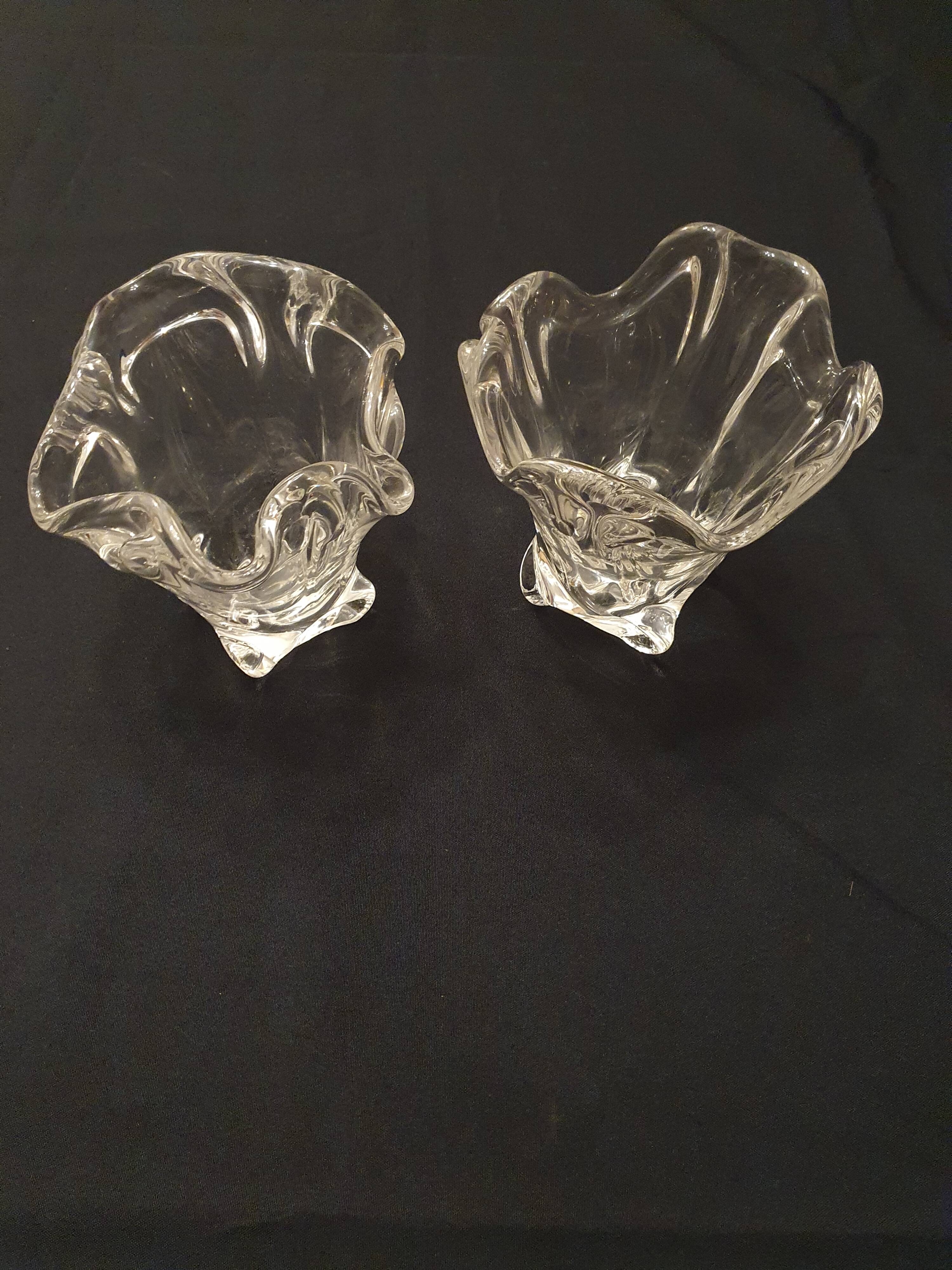 Large crystal vases.