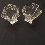 Large crystal vases.