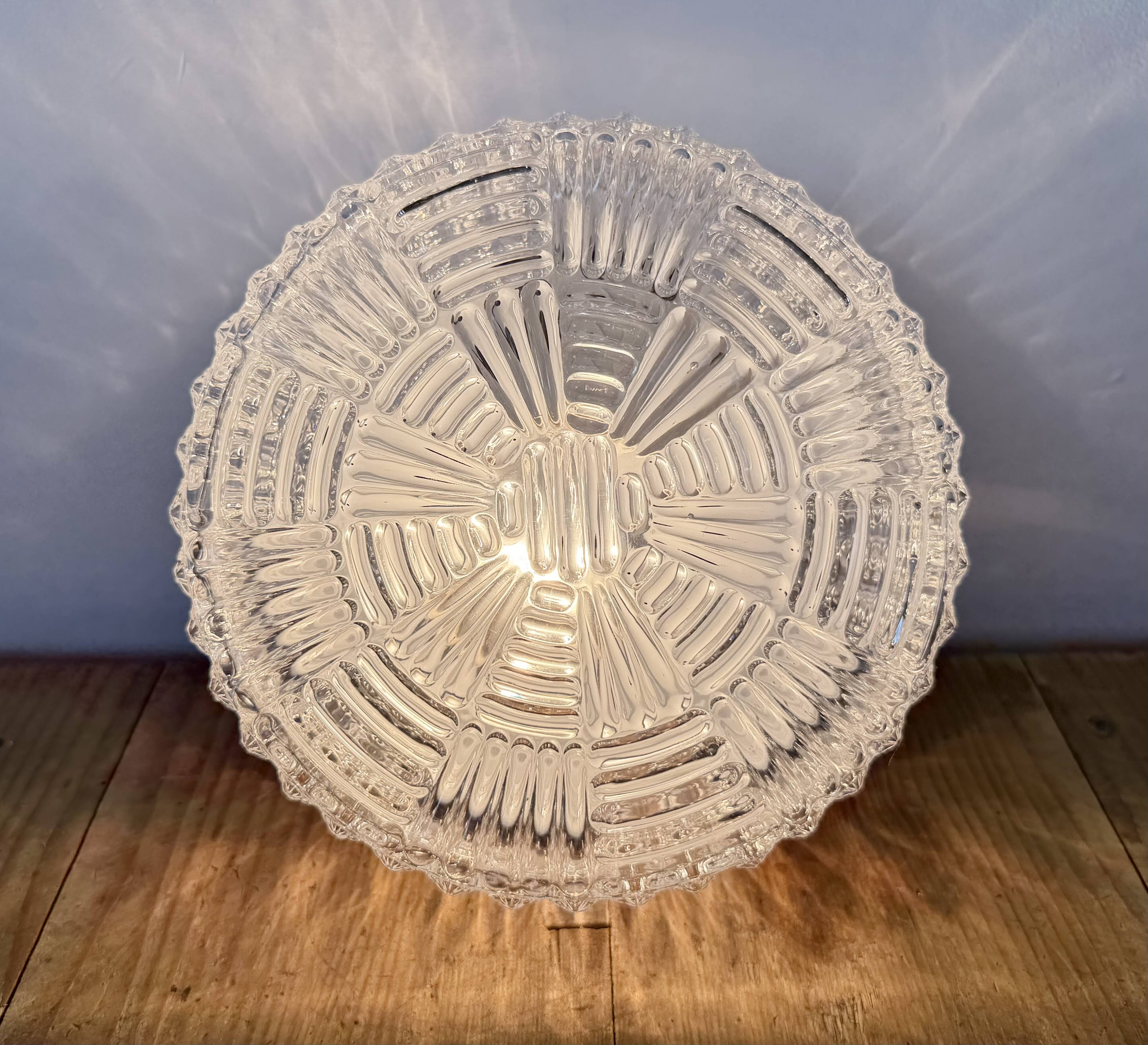 Vintage Glass Wall or Ceiling Light, 1970s