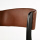 Set of 4 vintage wood and skai sled chairs