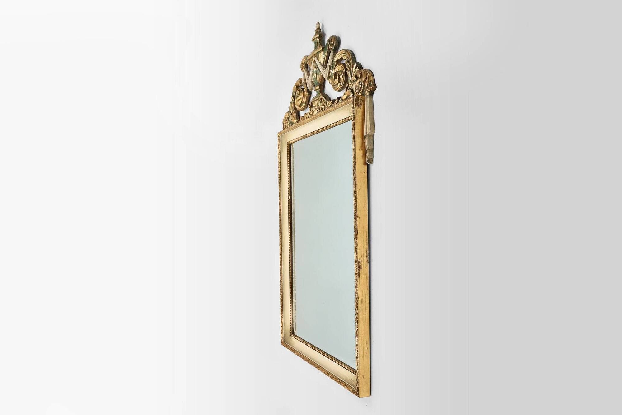 20th Century Napoleon III style mirror in wood with facet cut mirror, Franc
