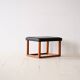 Scandinavian teak stool from the 60s – Faux leather seat