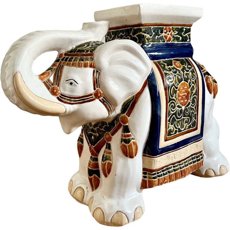 Vintage plant holder ceramic elephant