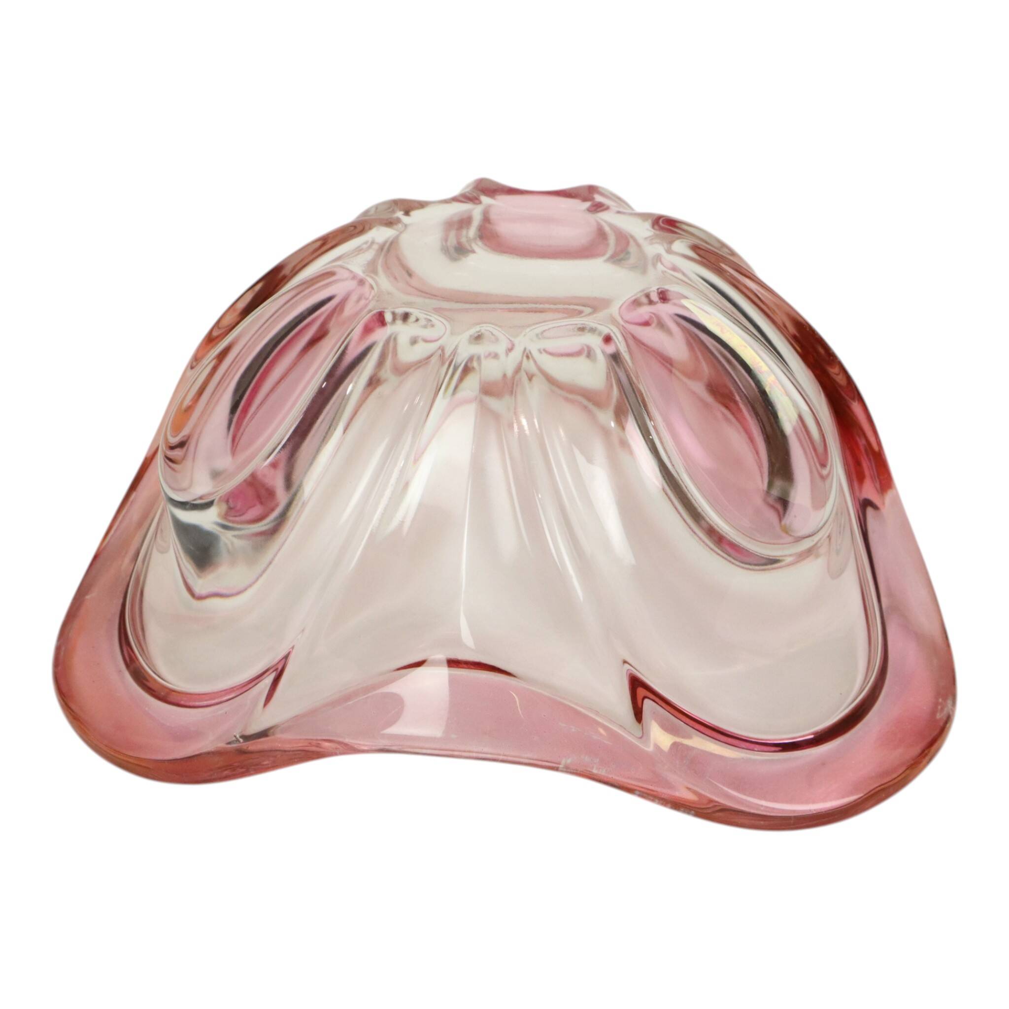 Vintage Murano Pink Glass Fruit Bowl – 1960s