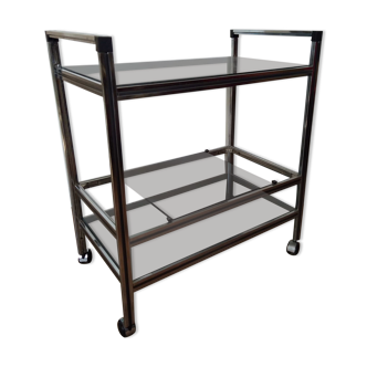 Stainless steel bar and smoked glass serving table