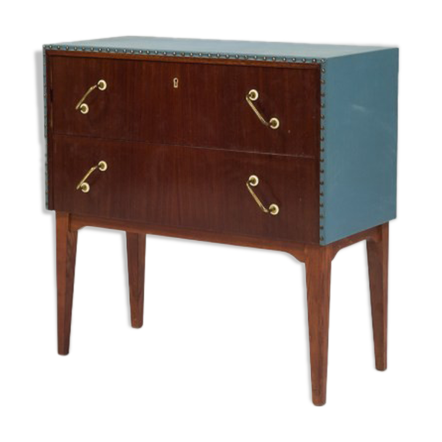 Mahogany and teak chest of drawers from the 1950s