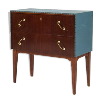 Mahogany and teak chest of drawers from the 1950s