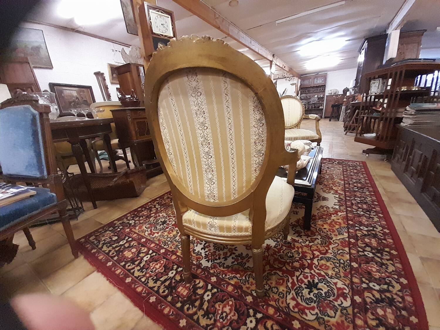 Louis XVI Style Ensemble Salon - Basket Sofa & Pair of Armchairs