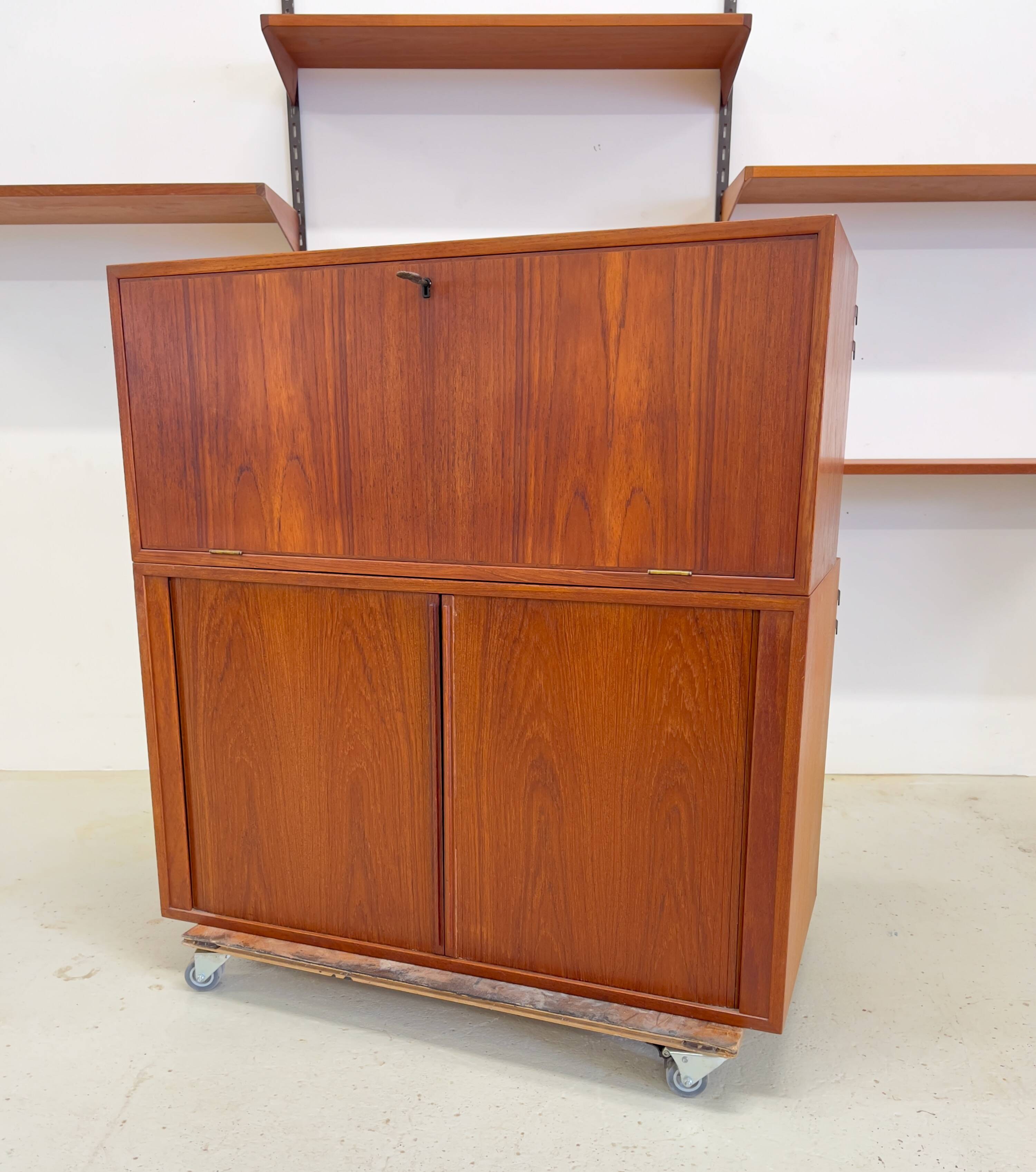 Teak Wall System By Kai Kristiansen for Feldballes.