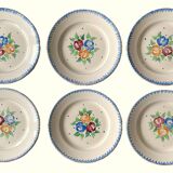 6 old flat plates in Longchamp earthenware