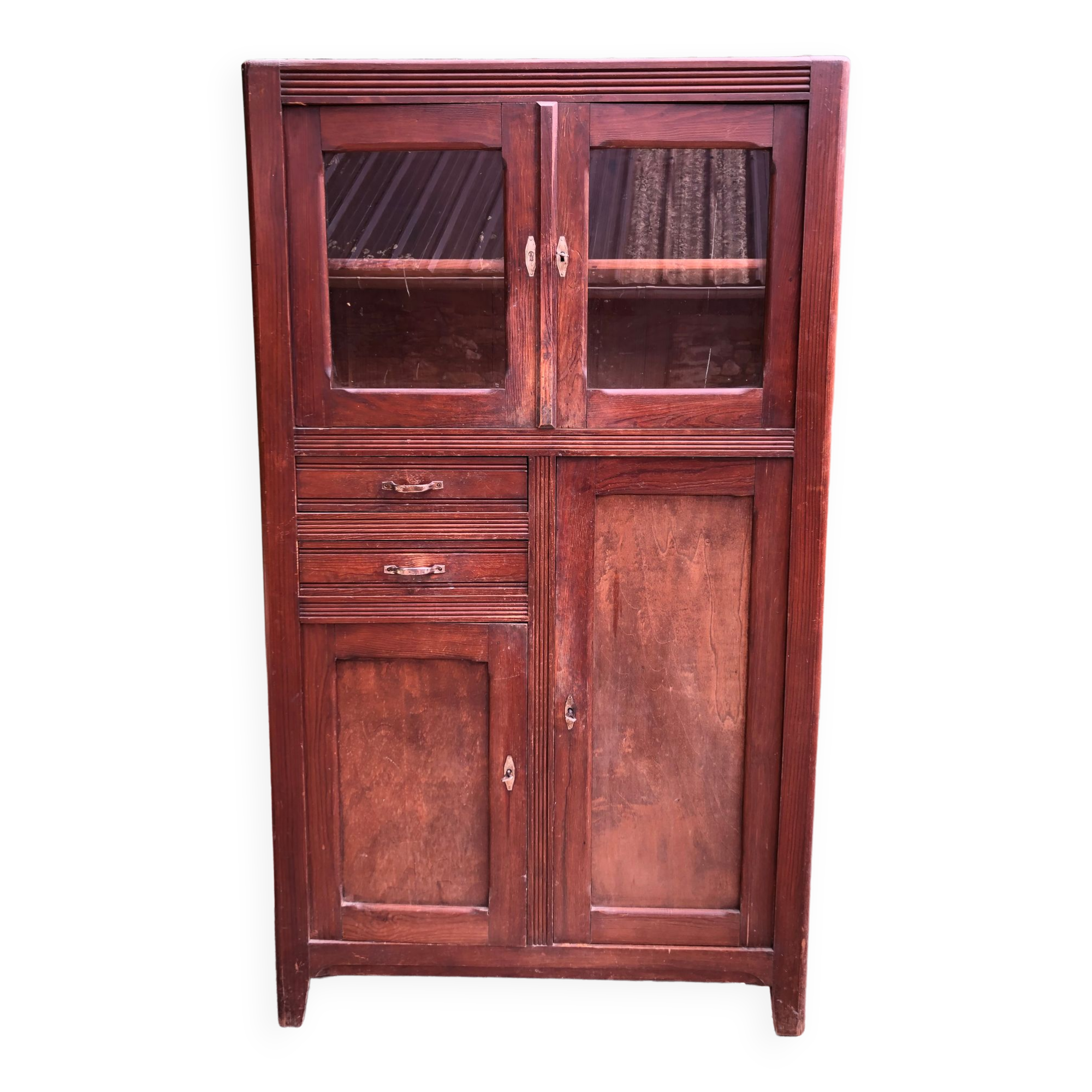 Vintage Parisian pine cabinet.