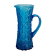 Blue glass water or juice pitcher from the mid-20th century.
