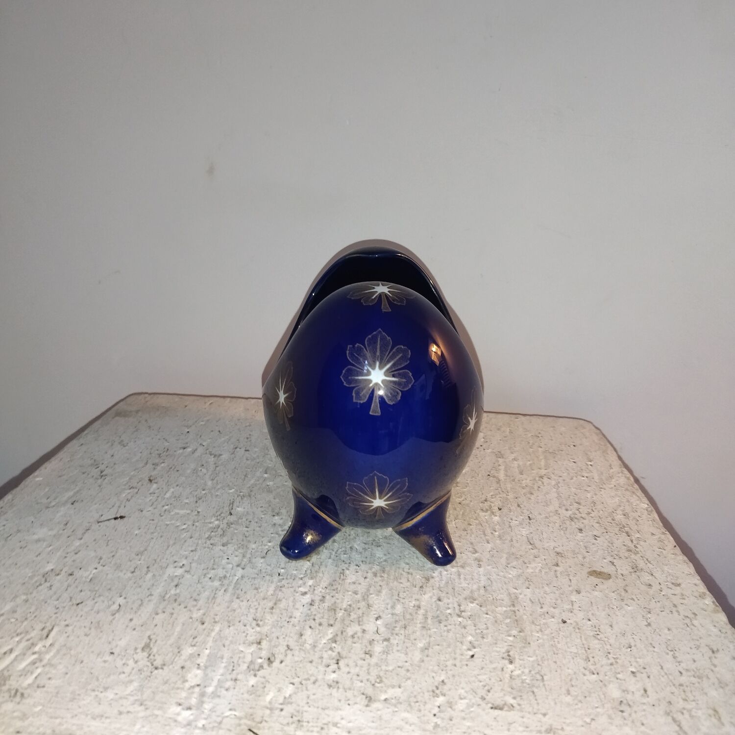 Planter earthenware vase art-nouveau enamels of Lunéville