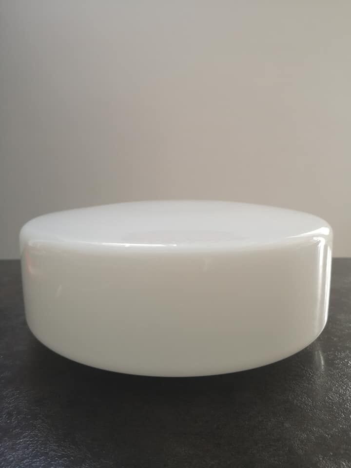 Ceiling lamp old round globe opaline white industrial Art Deco ø 27.5 cm 2