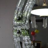 Mid-century round green Murano glass Italian mirror by Mazzega, 1960s