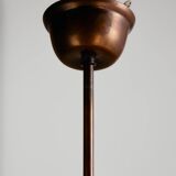 Brass and glass chandelier