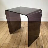 Ensemble de 3 tables basses gigognes en plexi fumé / violet années 70
