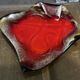 glazed red ceramic vide-poche signed - 1960s