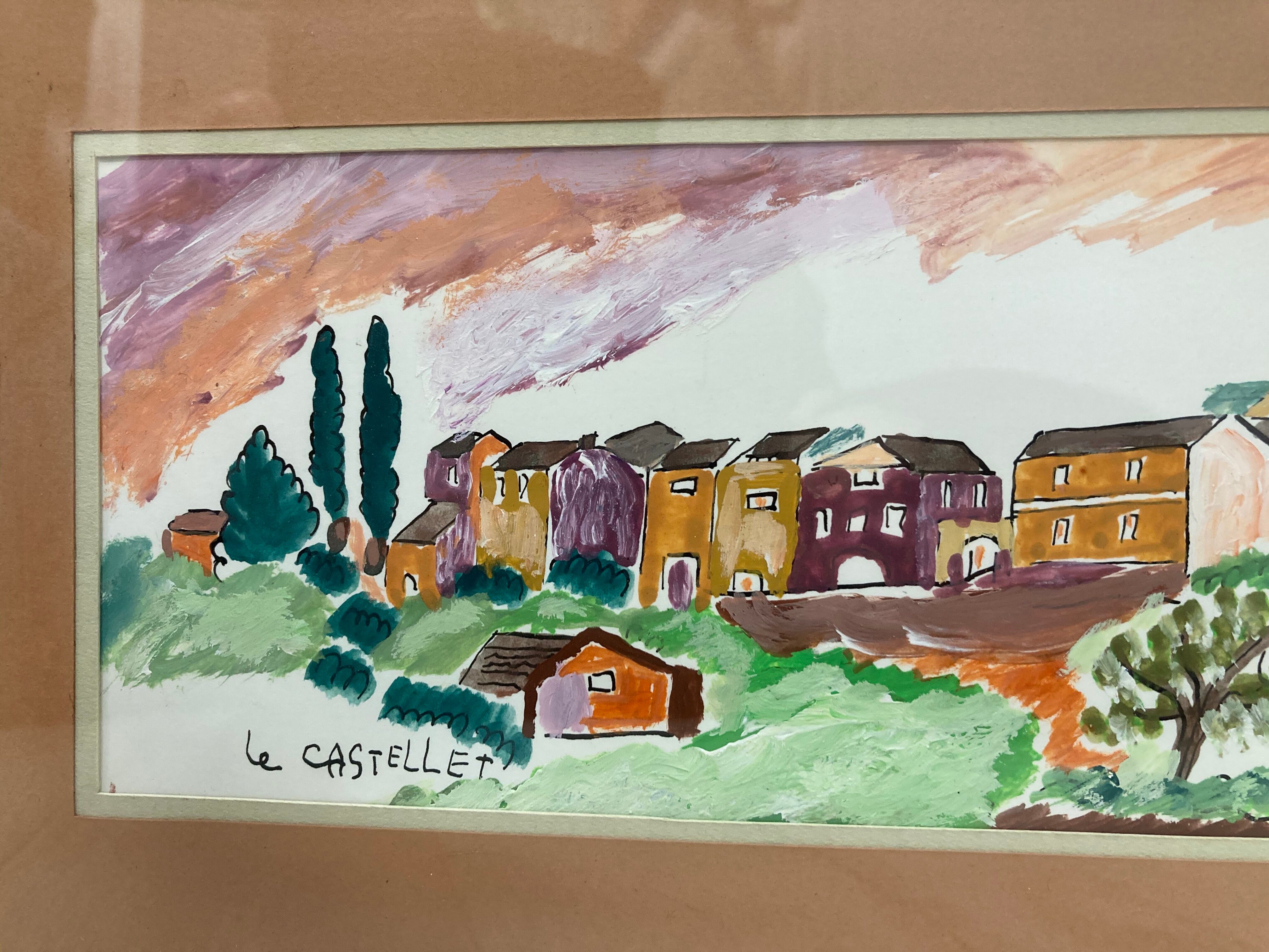 Framed landscape painting