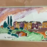 Framed landscape painting