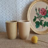Lot de 2 timbales, verres en grès