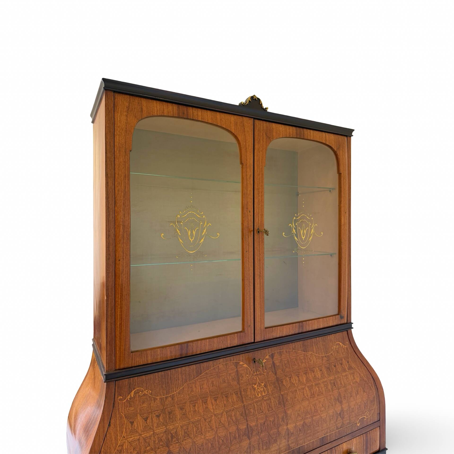 Secretary credenza in marquetry in the Italian Louis XV style from the mid-century, 1960.