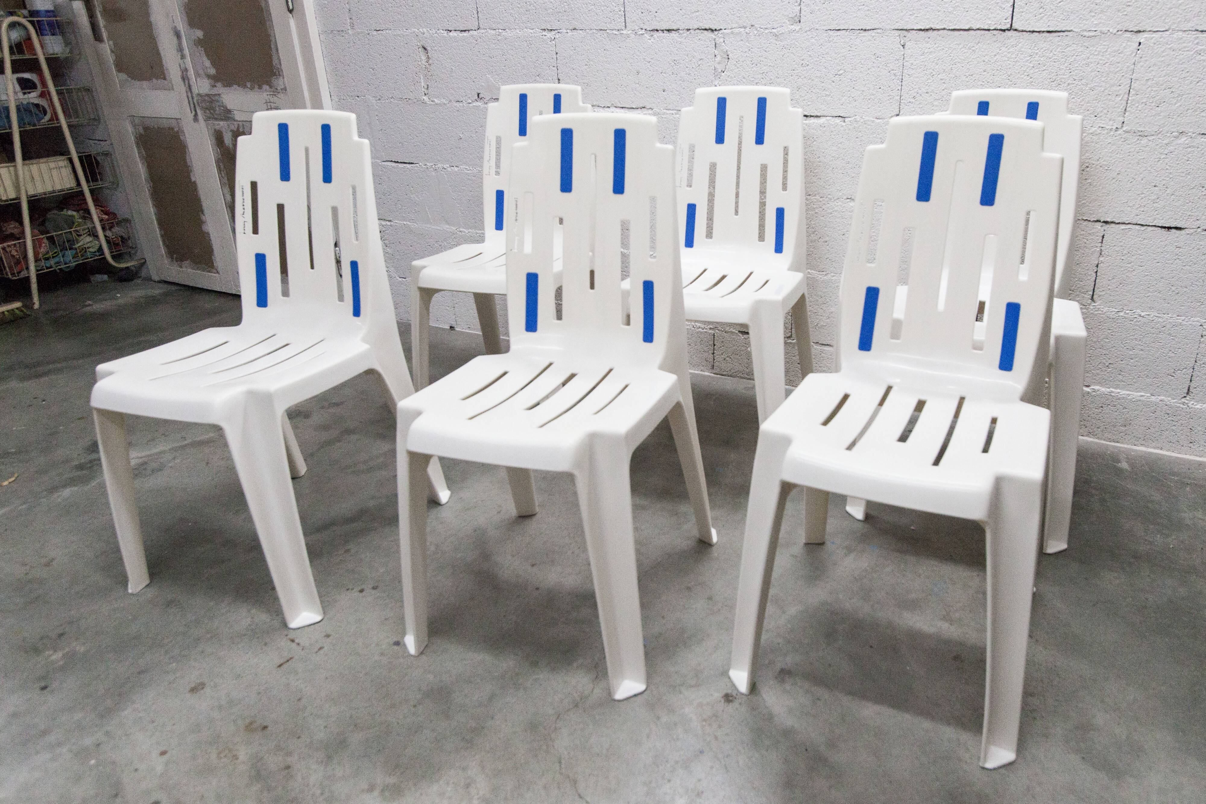 6 Mambo design chairs by Pierre Paulin, Henry Massonet line, by Stamp 1990.
