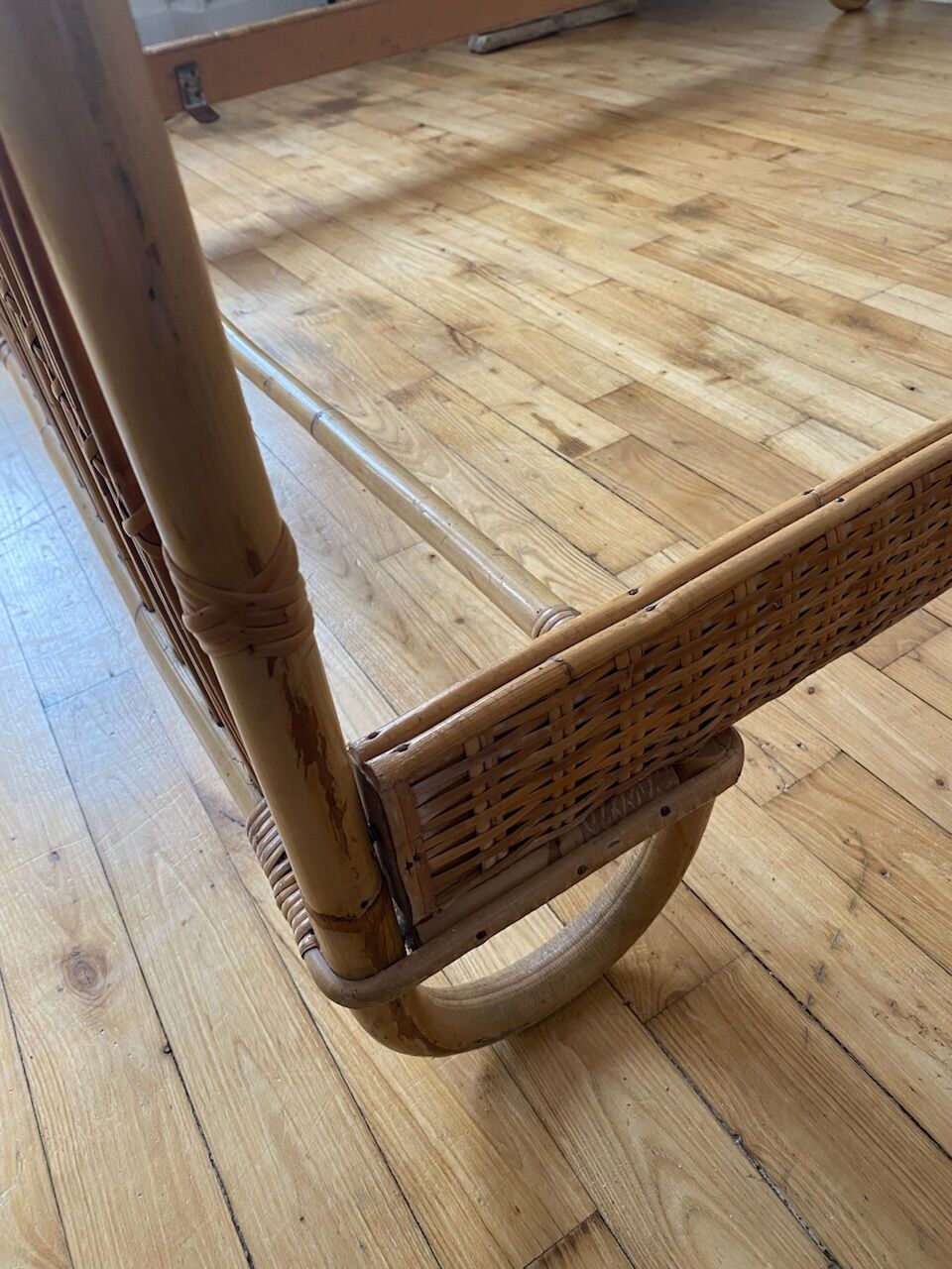 Vintage rattan bed two people