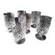 6 water glasses or large crystal wine glasses with a crosshatch design.